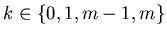 $k \in \{0,1,m-1,m\}$